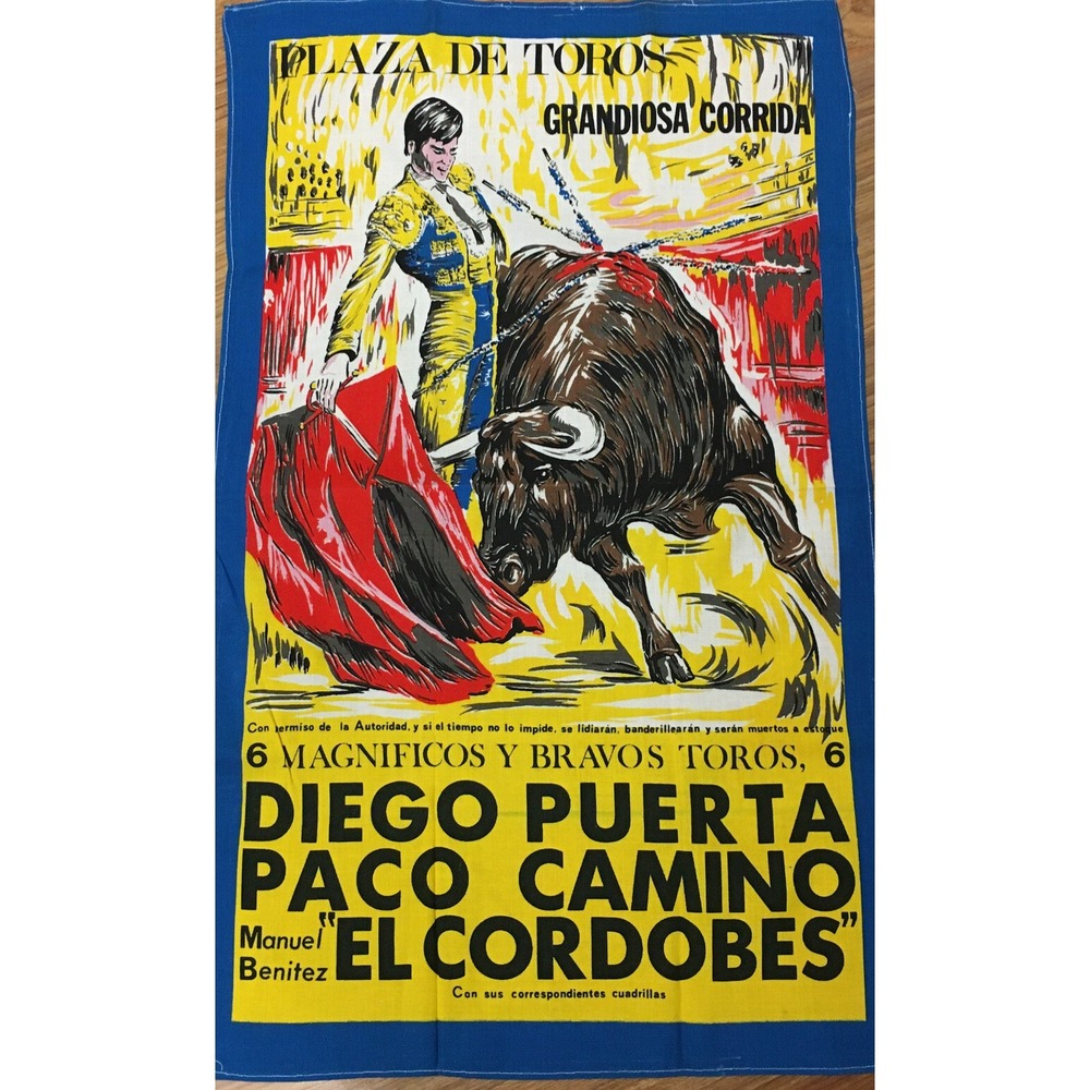 Matador Bull Fight Plaza Plaza De Toros Grandiosa Towel Wall‎ Hanging Suvioneir